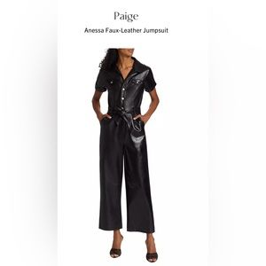 Paige Anessa Faux-Leather Jumpsuit
